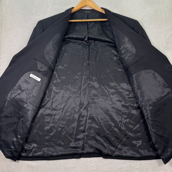 NEW Pronto Uomo Mens 54R Black Wool Executive Fit 2 Button Blazer Jacket Casual - Picture 4 of 11